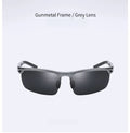 Men’s Polarized Half-Rim Aluminum-Magnesium Sunglasses