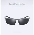 AvilaDubee Men’s Polarized Half-Rim Aluminum-Magnesium Sunglasses