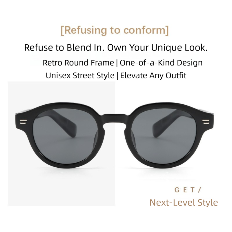 AvileDubee Retro Round Polarized Sunglasses UV400 TR90