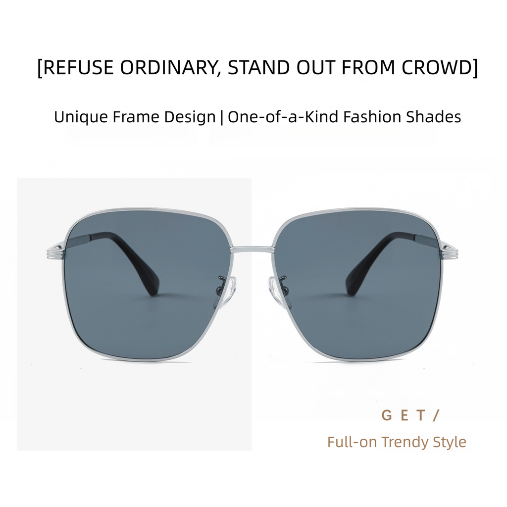 Vintage Polarized Square Sunglasses for Men – Lightweight Metal Frame UV400 Eyewear