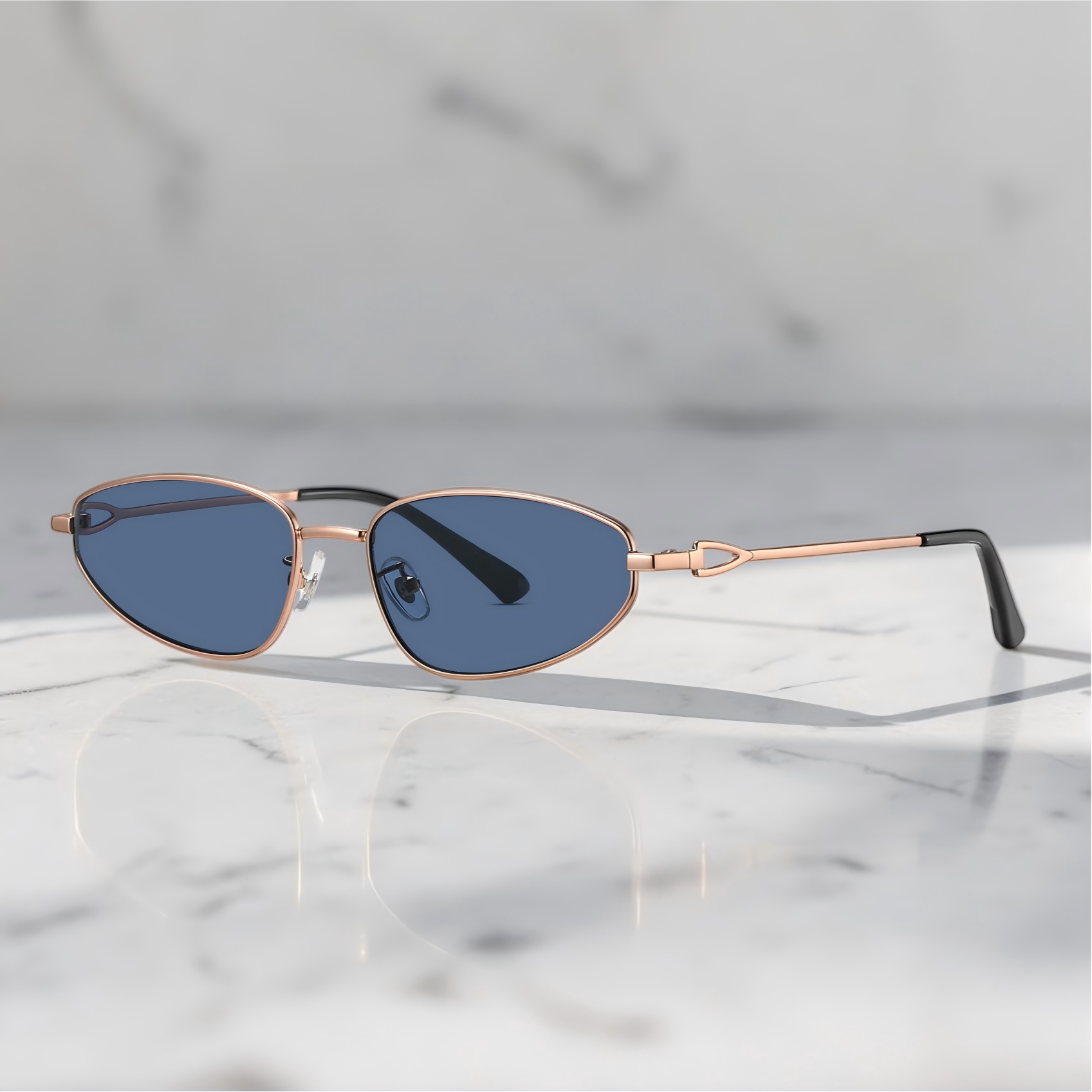 Vintage Slim Frame Sunglasses – Retro Metal Unisex Shades