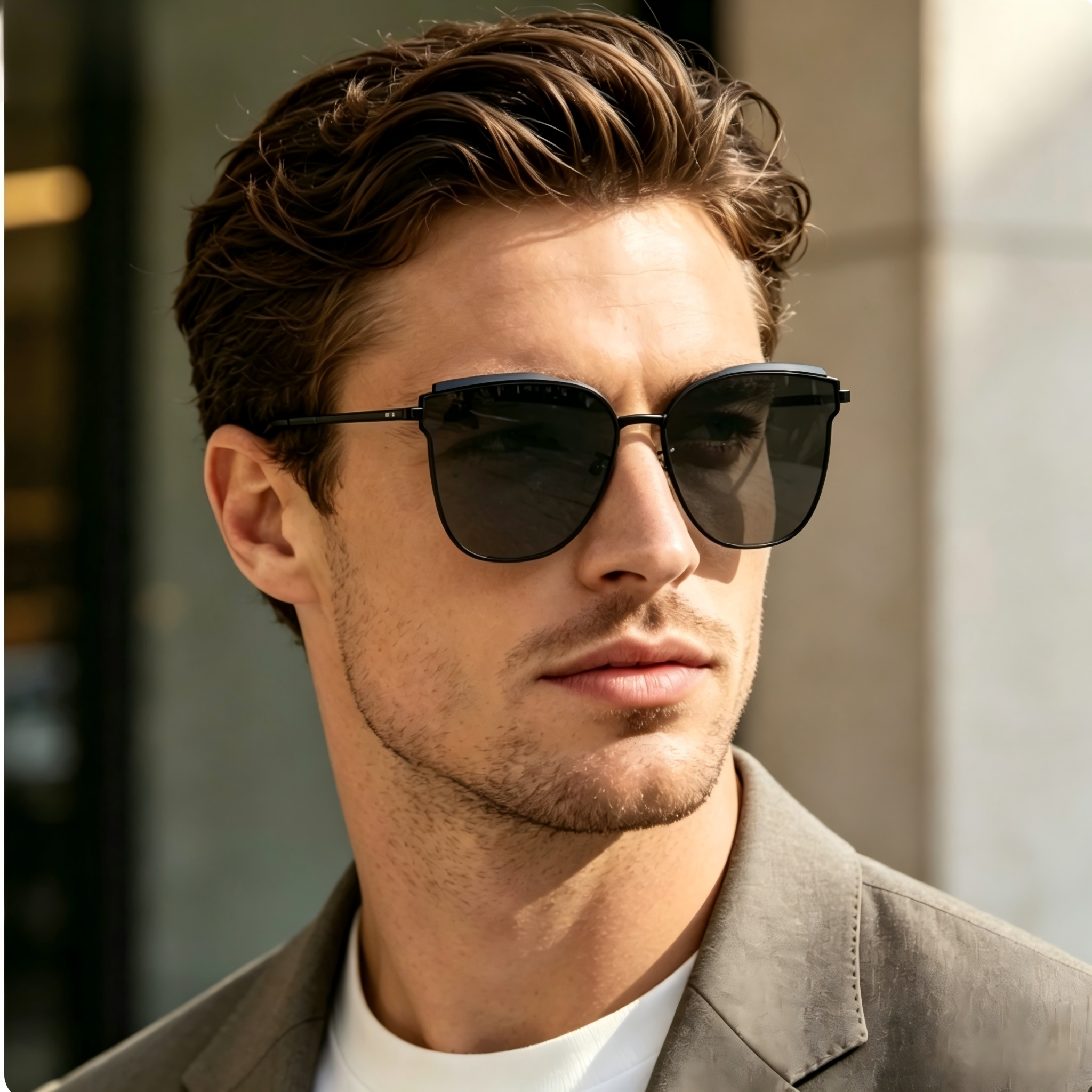 Luxury Oversized Cat-Eye Sunglasses for Women – Minimal Metal Frame UV400 Eyewear