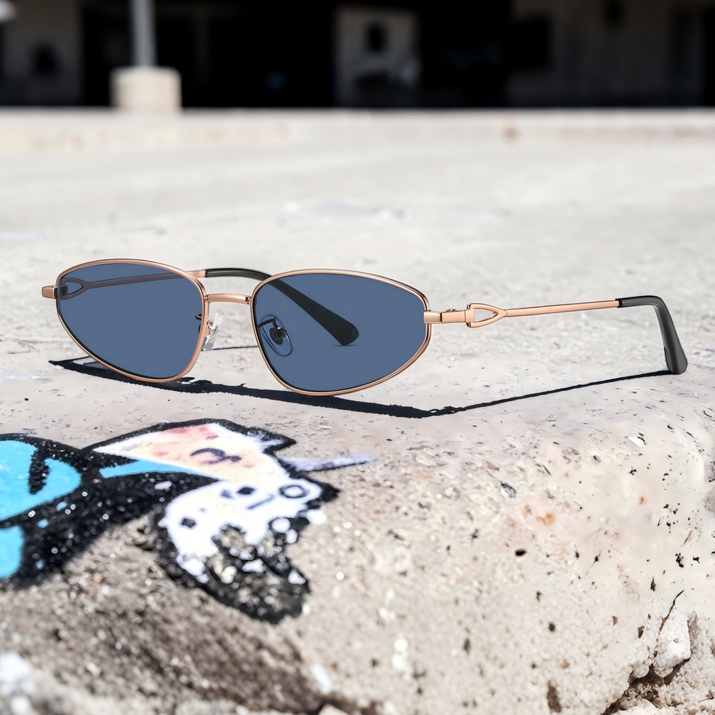 Vintage Slim Frame Sunglasses – Retro Metal Unisex Shades
