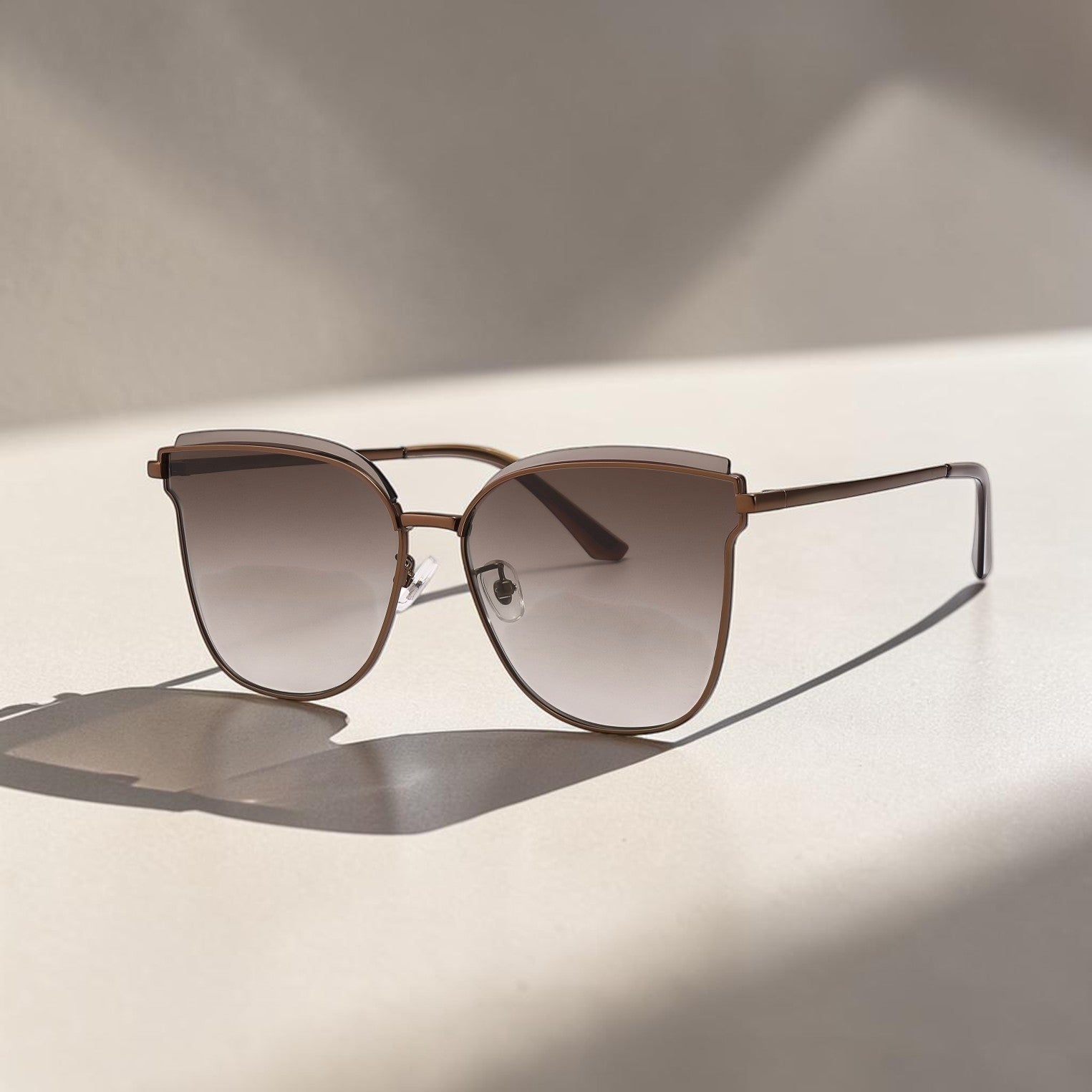 Luxury Oversized Cat-Eye Sunglasses for Women – Minimal Metal Frame UV400 Eyewear