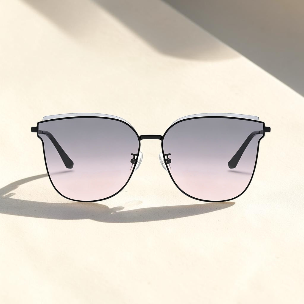 Luxury Oversized Cat-Eye Sunglasses for Women – Minimal Metal Frame UV400 Eyewear