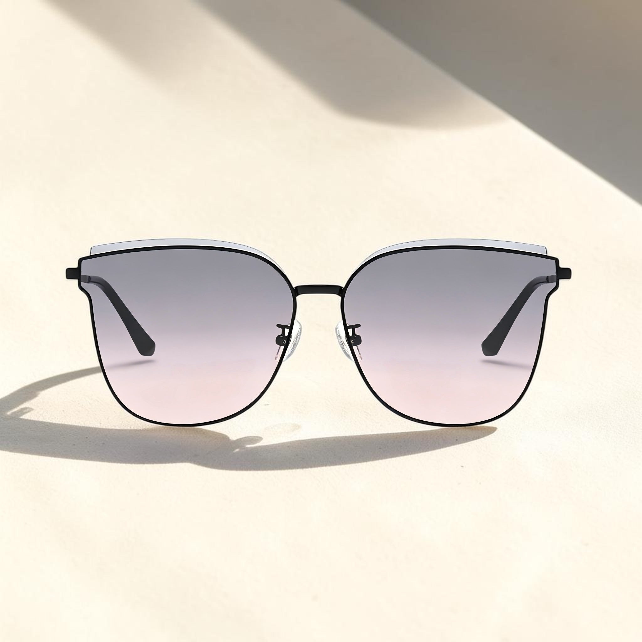 Luxury Oversized Cat-Eye Sunglasses for Women – Minimal Metal Frame UV400 Eyewear