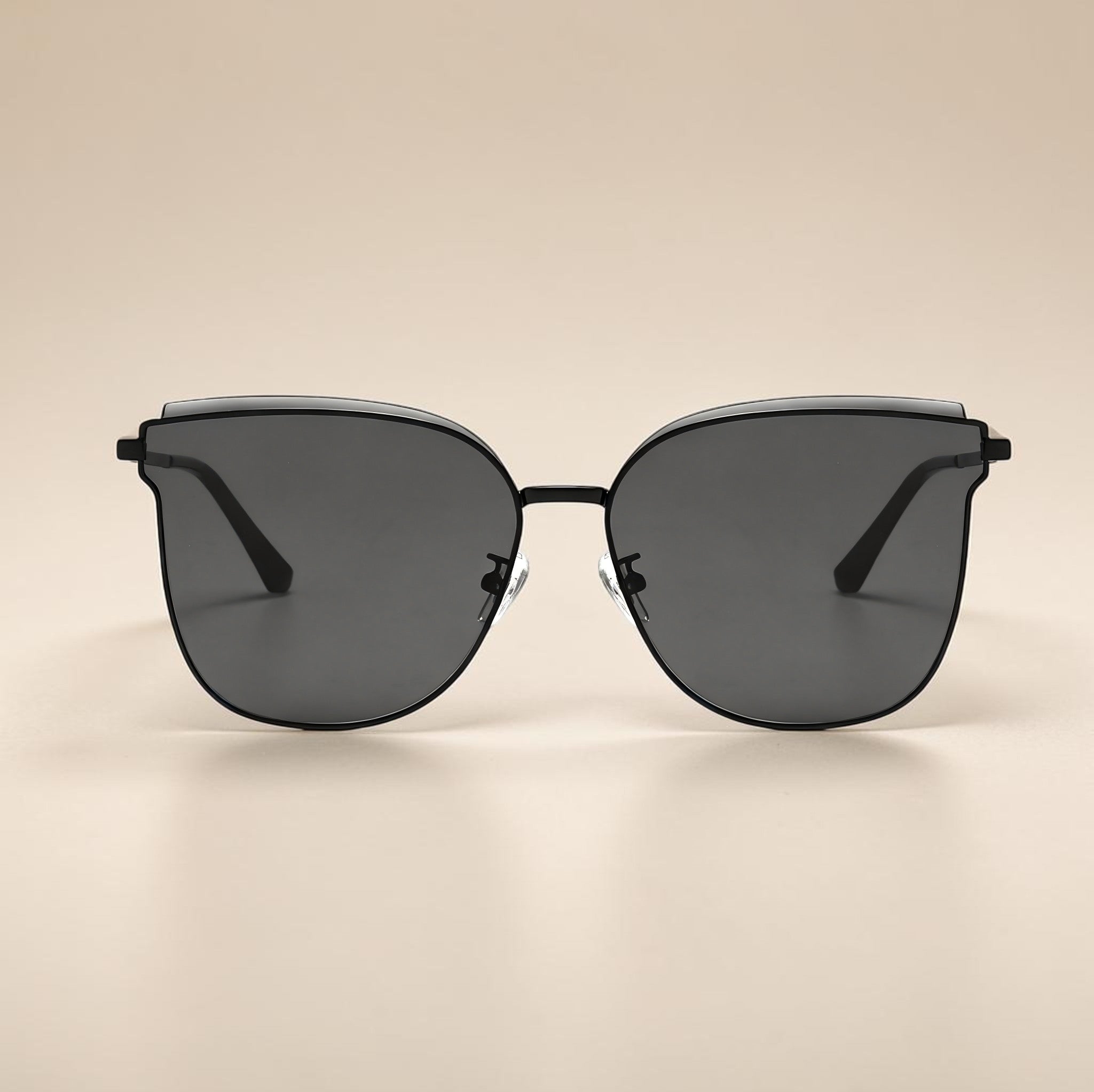 Luxury Oversized Cat-Eye Sunglasses for Women – Minimal Metal Frame UV400 Eyewear