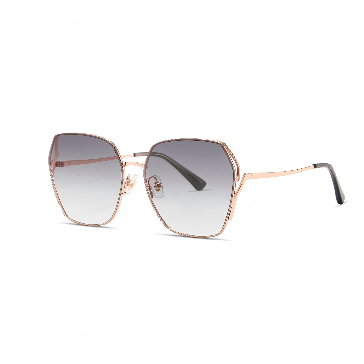 Luxury Oversized Square Sunglasses – Rose Gold Frame, Lightweight Metal, UV400 Protection