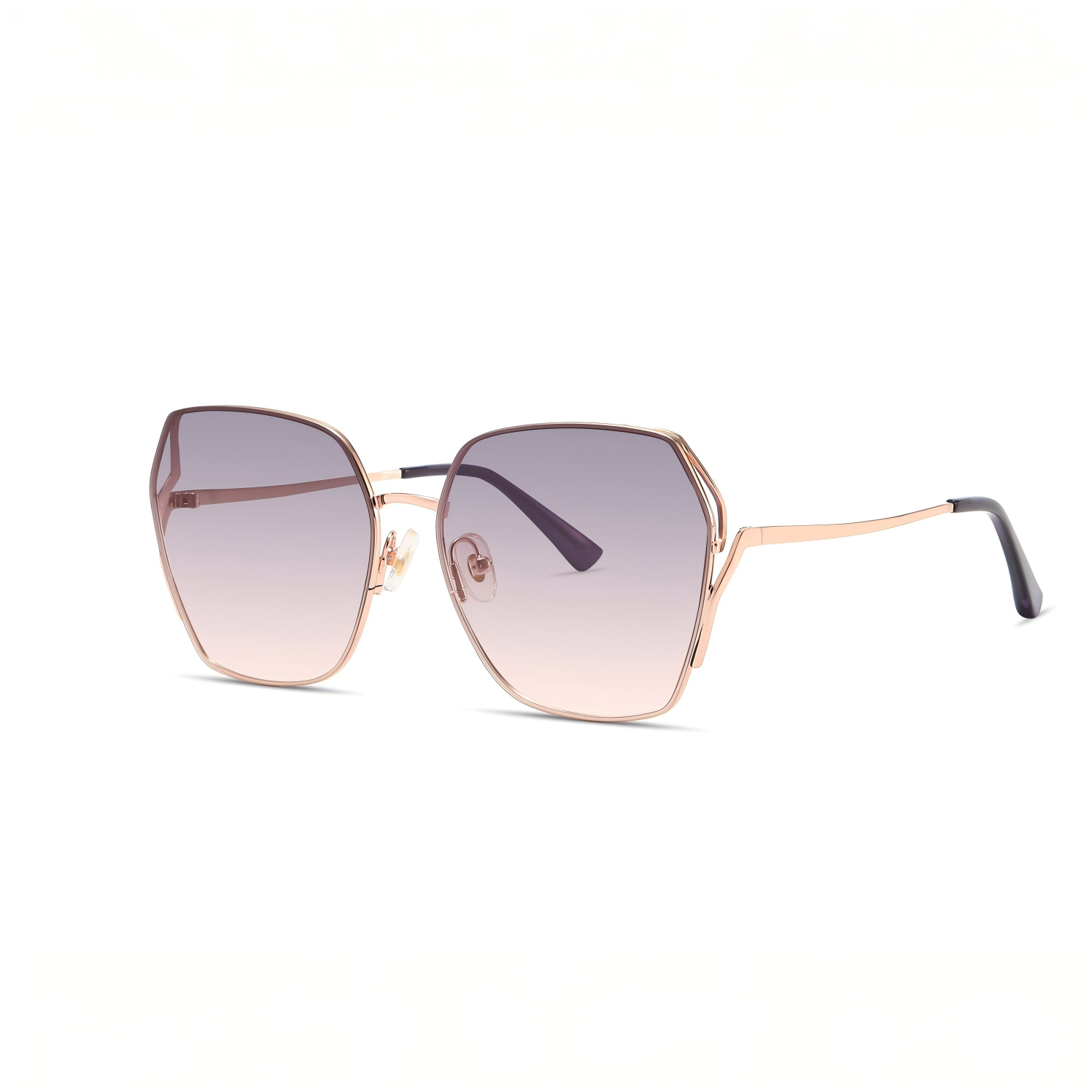 Luxury Oversized Square Sunglasses – Rose Gold Frame, Lightweight Metal, UV400 Protection