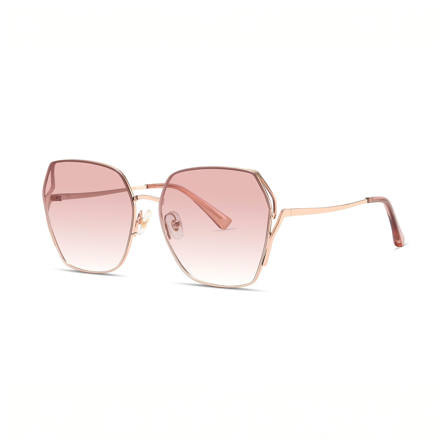 Luxury Oversized Square Sunglasses – Rose Gold Frame, Lightweight Metal, UV400 Protection