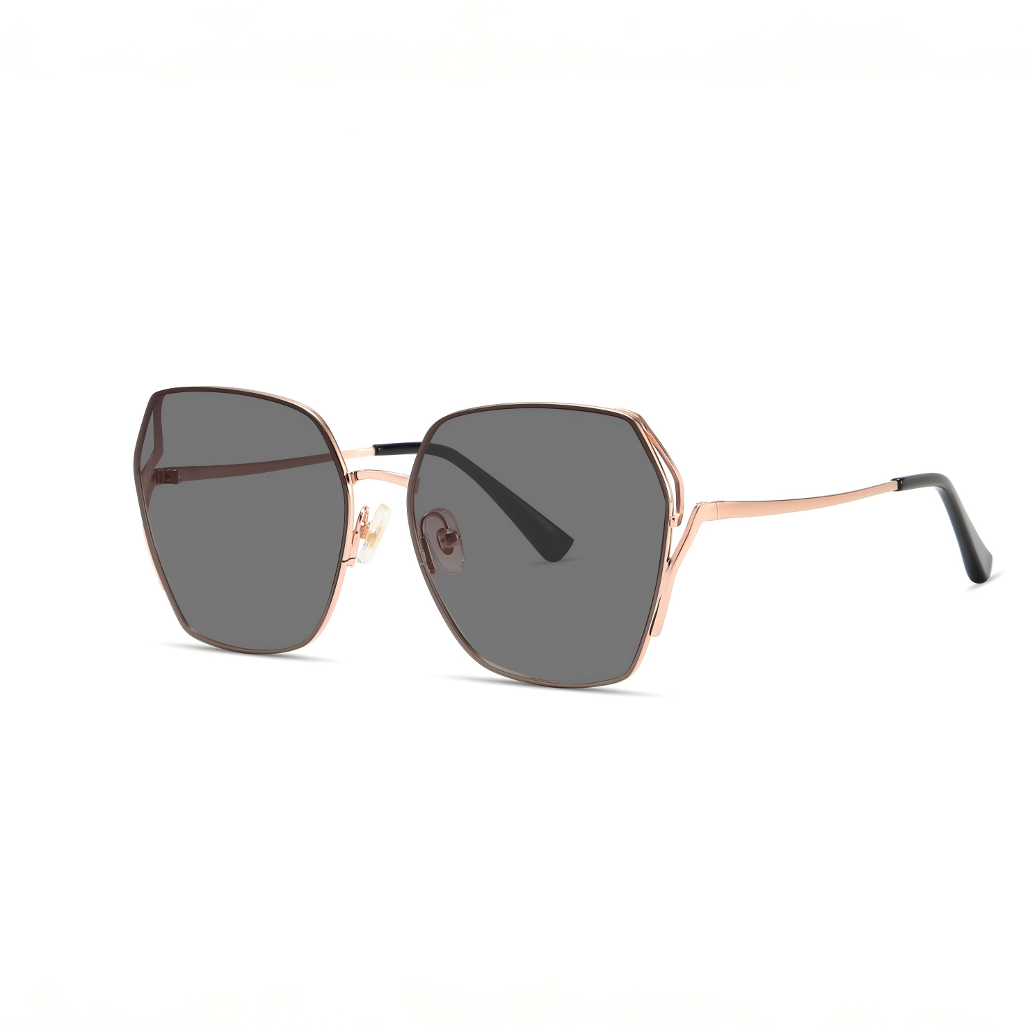 Luxury Oversized Square Sunglasses – Rose Gold Frame, Lightweight Metal, UV400 Protection