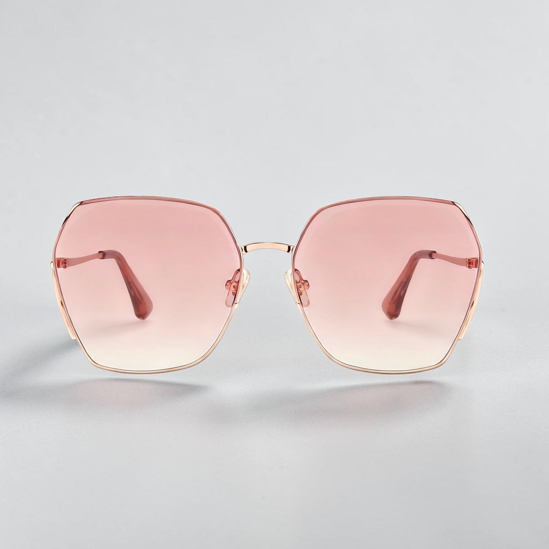 Luxury Oversized Square Sunglasses – Rose Gold Frame, Lightweight Metal, UV400 Protection