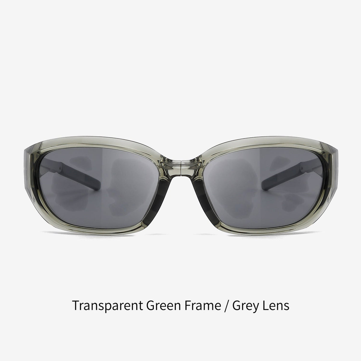 Transparent green lightweight TR90 frame AvilaDubee JL8889 foldable travel polarized sunglasses, dark grey anti-glare UV400 lenses compact pocket size for backpack camping trips
