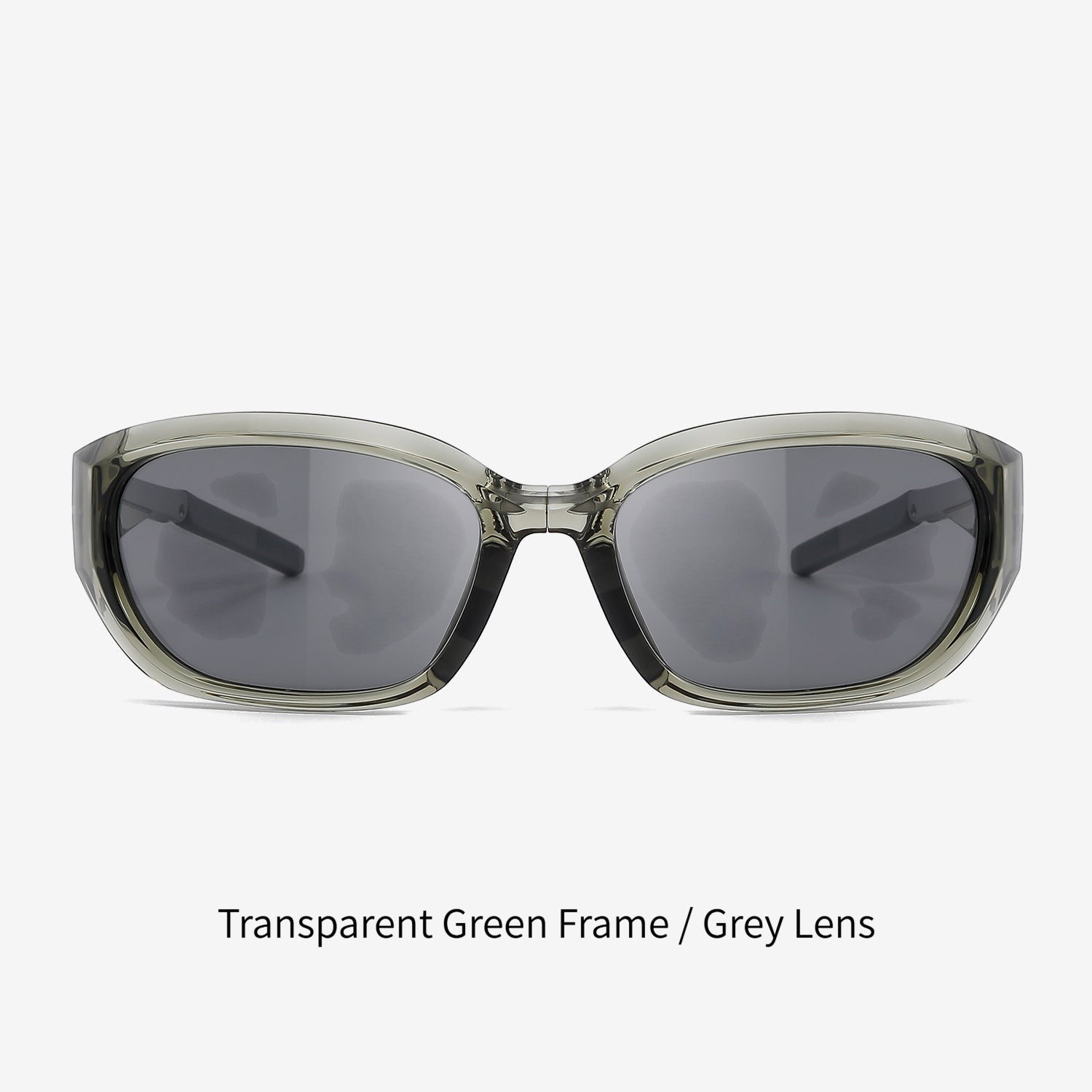 Transparent green lightweight TR90 frame AvilaDubee JL8889 foldable travel polarized sunglasses, dark grey anti-glare UV400 lenses compact pocket size for backpack camping trips