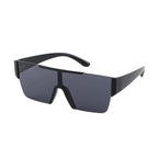 AvileDubee HB80385 futuristic one-piece shield polarized sunglasses for men, glossy black TR90 frame HD nylon UV400 anti-glare lenses white background main product photo, ideal for streetwear cycling driving festivals